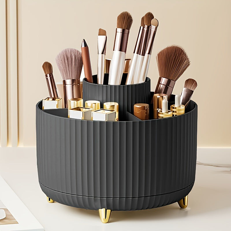 Stylish Rotating Makeup Organizer for Brushes and Essentials