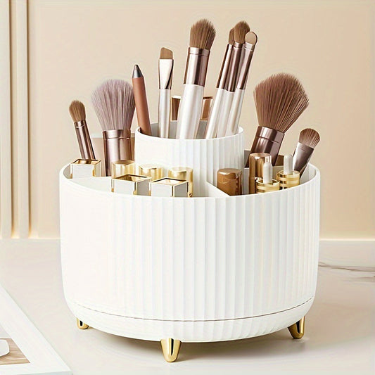 Stylish Rotating Makeup Organizer for Brushes and Essentials