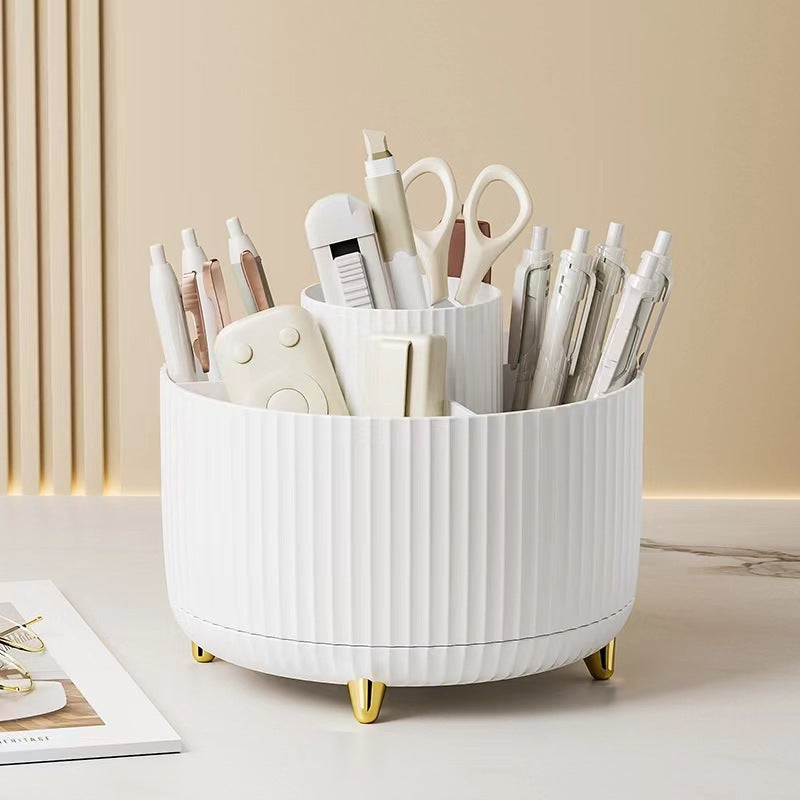 Stylish Rotating Makeup Organizer for Brushes and Essentials