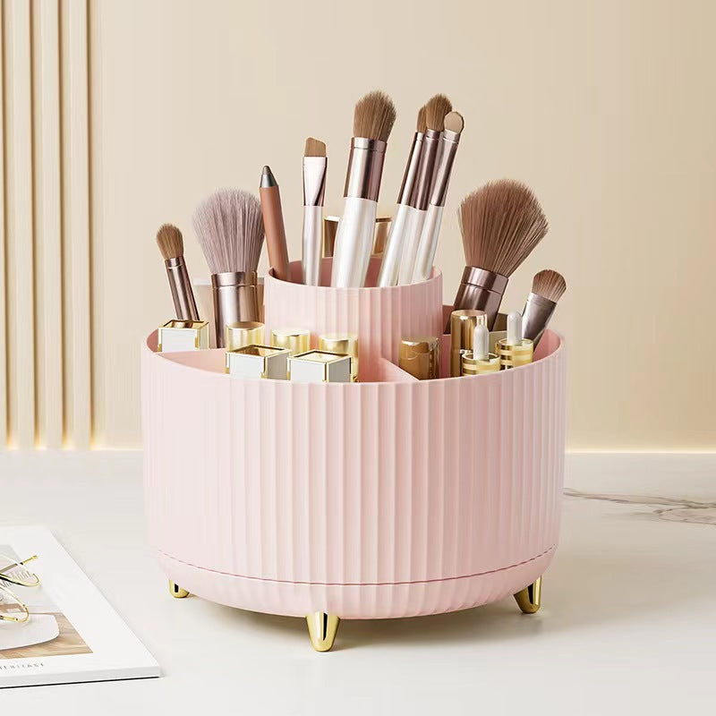 Stylish Rotating Makeup Organizer for Brushes and Essentials